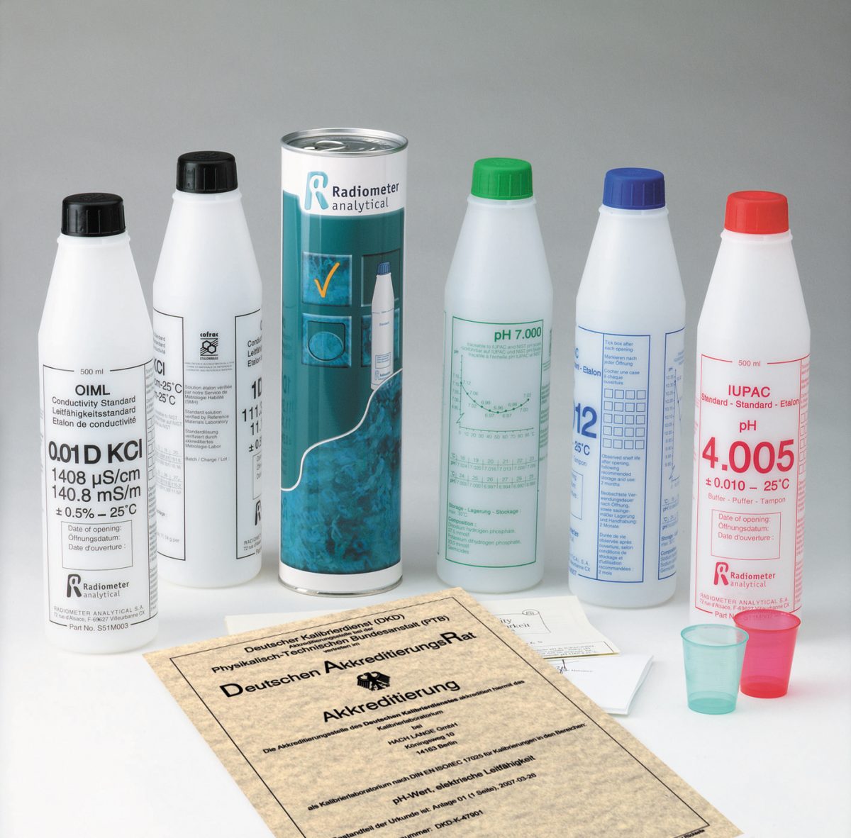 IGZ Instruments, Solutions étalons de pH et de conductivité de Radiometer